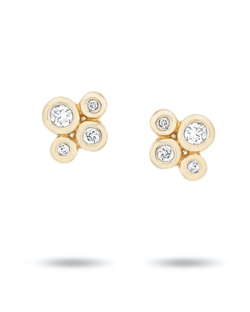 Front of a size O/S 4 Diamond Barnacles Posts Earring in Gold in Gold by Adina Reyter. | dia_product_style_image_id:328723